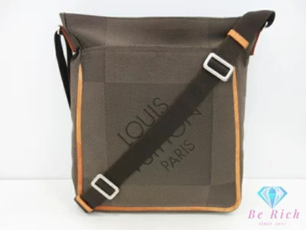 Louis Vuitton Damier Geant Compagnon Shoulder Bag Brown Canvas Leather Crossbody